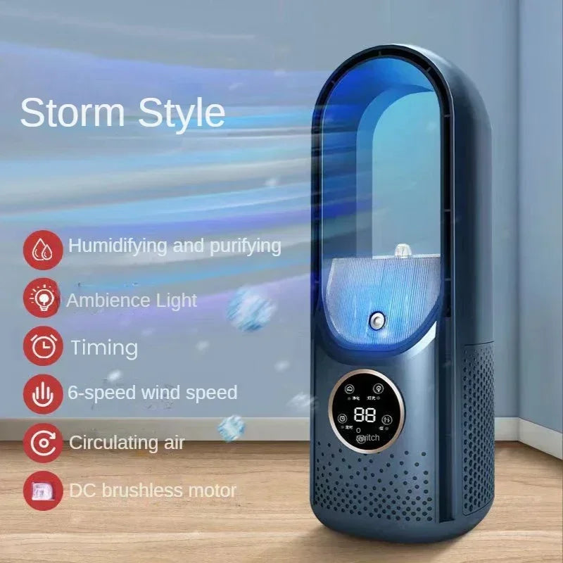 Quiet USB Desk Fan with 6 Speeds and Humidifier - Fesara