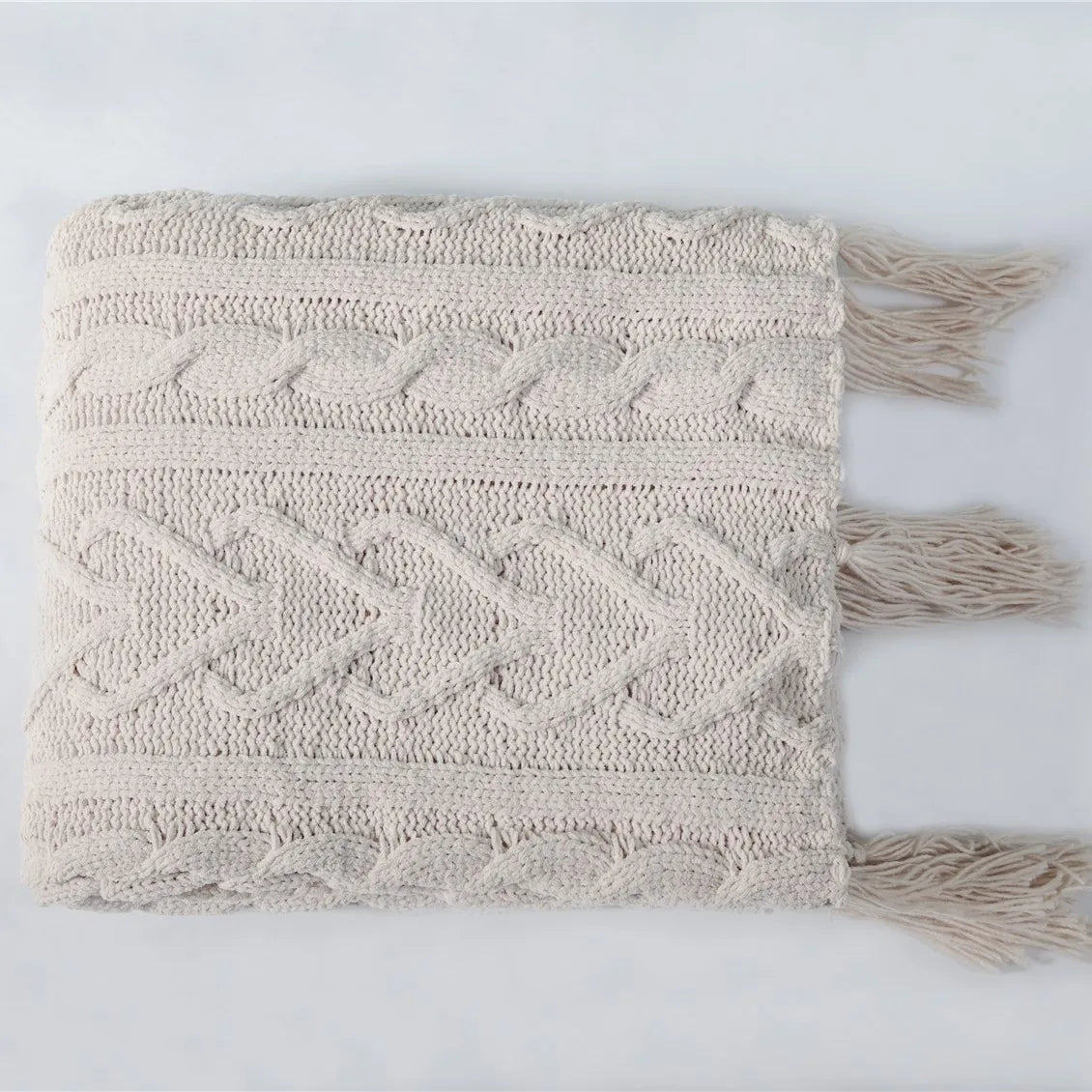 Plush Heart Blanket with Soft Fringe