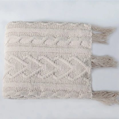 Plush Heart Blanket with Soft Fringe