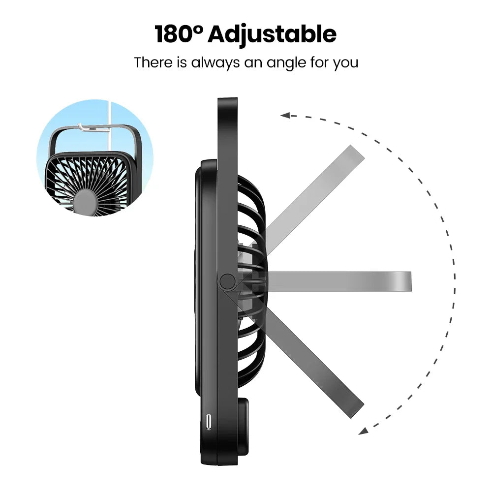 Portable Table Fan with Rechargeable Power Bank