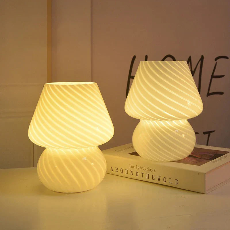 Stunning Glass Mushroom Table Lamp - Fesara