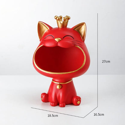 Lucky Cat Figurine Decorative Storage Container