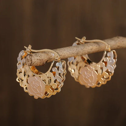 Delicate Flower Drop Earrings - Fesara