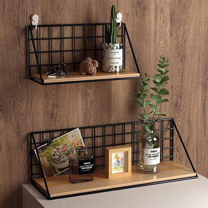 Rustic Natural Fiber Wall Shelf