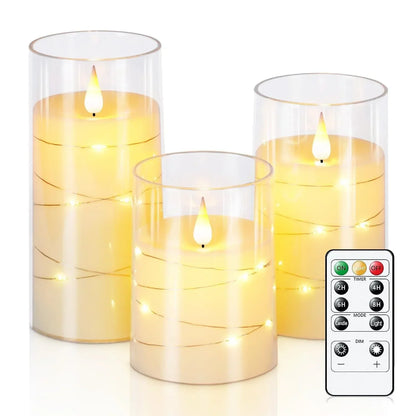 Warm Glow LED Candle with Flickering Flame Effect