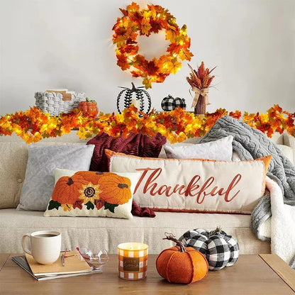 Autumn Maple Leaf Artificial Garland for Home Decor