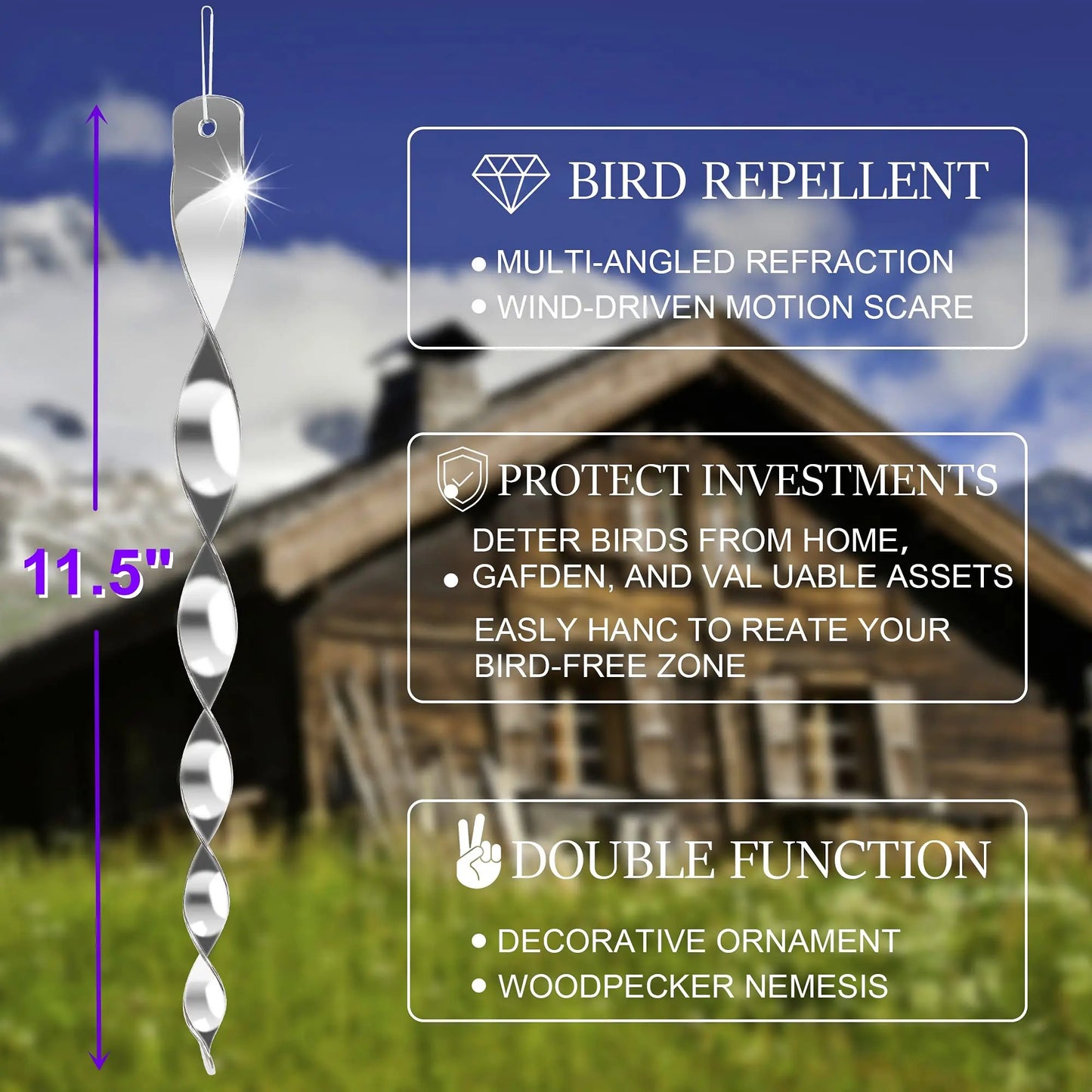 Bird Repellent Reflective Garden Sticks 12 Pack