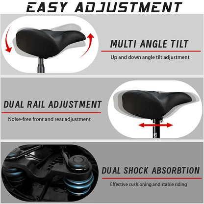 Oversized Bike Saddle with Shock Absorption and Waterproof Design – Comfortable Bicycle Seat for Long-Distance Cycling-5