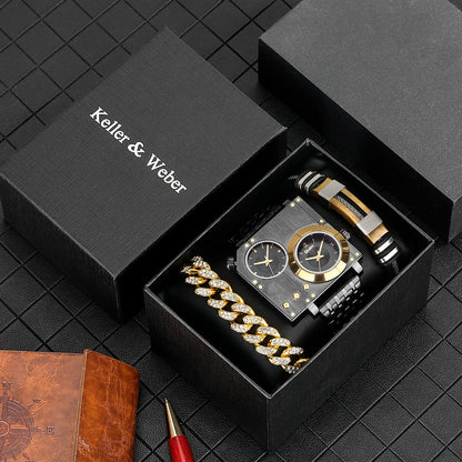 Classy Quartz Square Watch Box Set