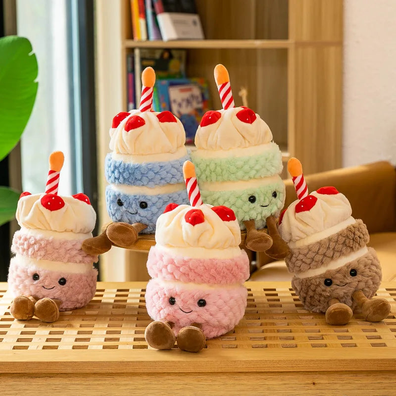 Colorful Cupcake Stuffed Animal with Candle