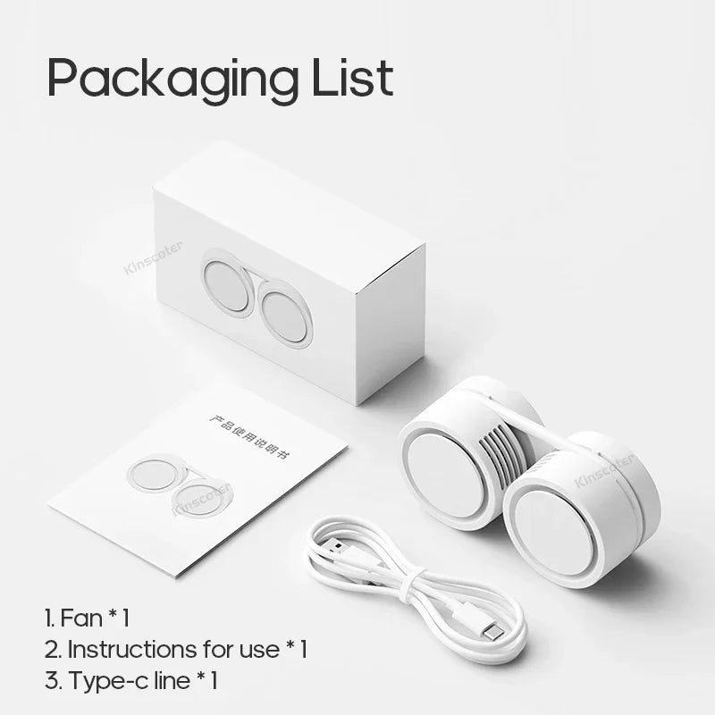 Personal Neck Cooler Fan, Rechargeable and Portable