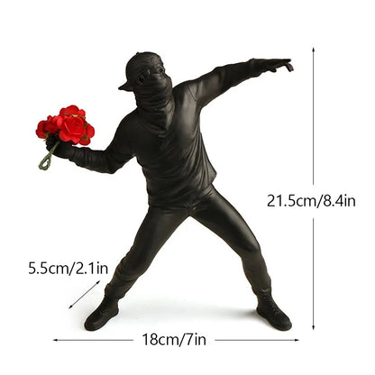 Banksy Figurines | Colorful Pop Art Decor | Home Office Sculptures