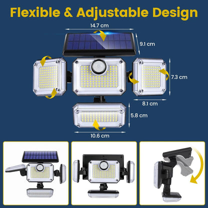 Bright Solar Powered Motion Sensor Outdoor Lamp 2000LM