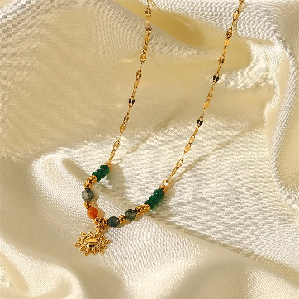 Delicate Bohemian Style Sun Necklace