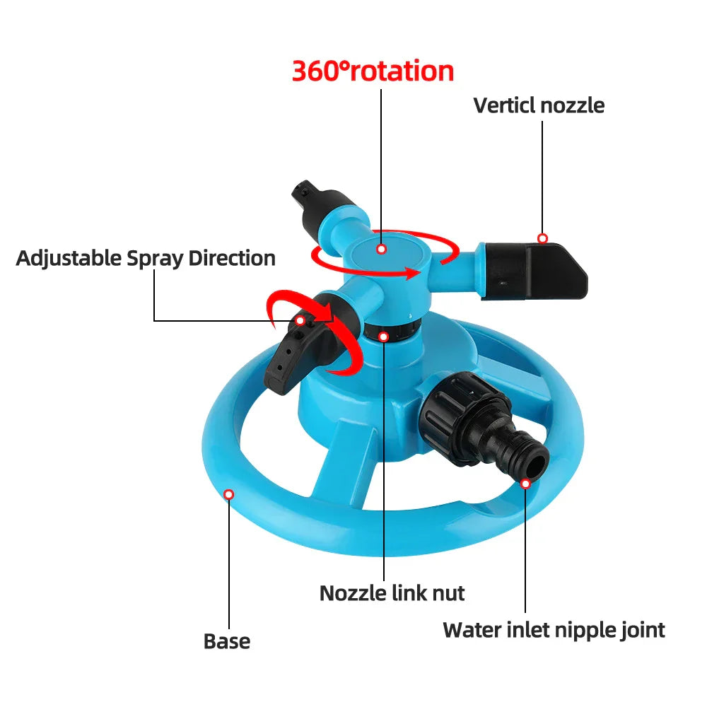 Efficient 360° Rotating Garden Sprinkler System