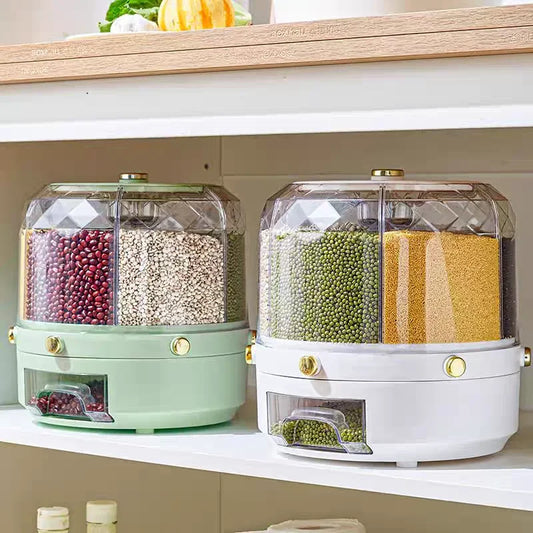 Spinning Kitchen Storage Bin with 6 Locking Sections - Fesara