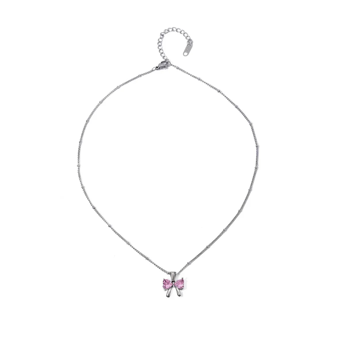 Delicate Women's Bow Diamond Necklace