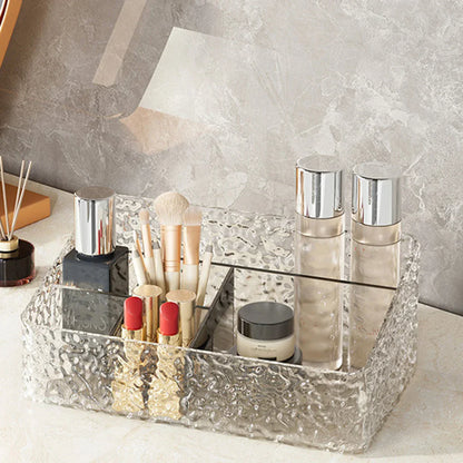 Spacious Makeup Storage Box with Wave Pattern