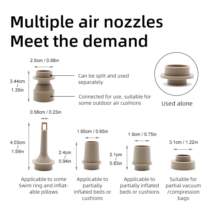 Compact Portable Electric Air Pump Inflate Deflate Kit