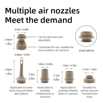 Compact Portable Electric Air Pump Inflate Deflate Kit