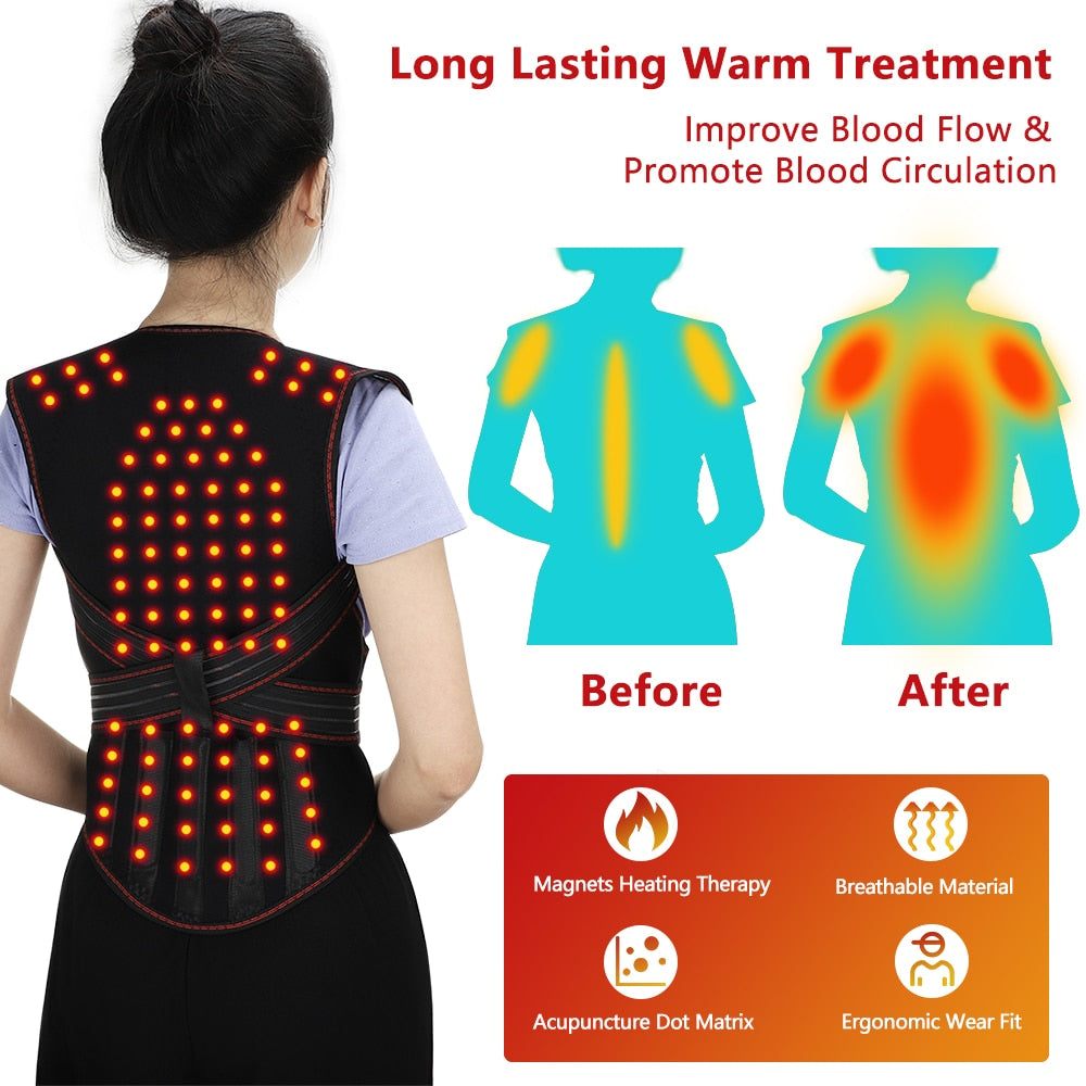 Therapeutic Heat Massage Back Support Belt - Fesara