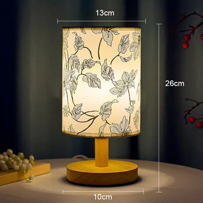Traditional Chinese Fabric Table Lamp with Dimmable Warm Light