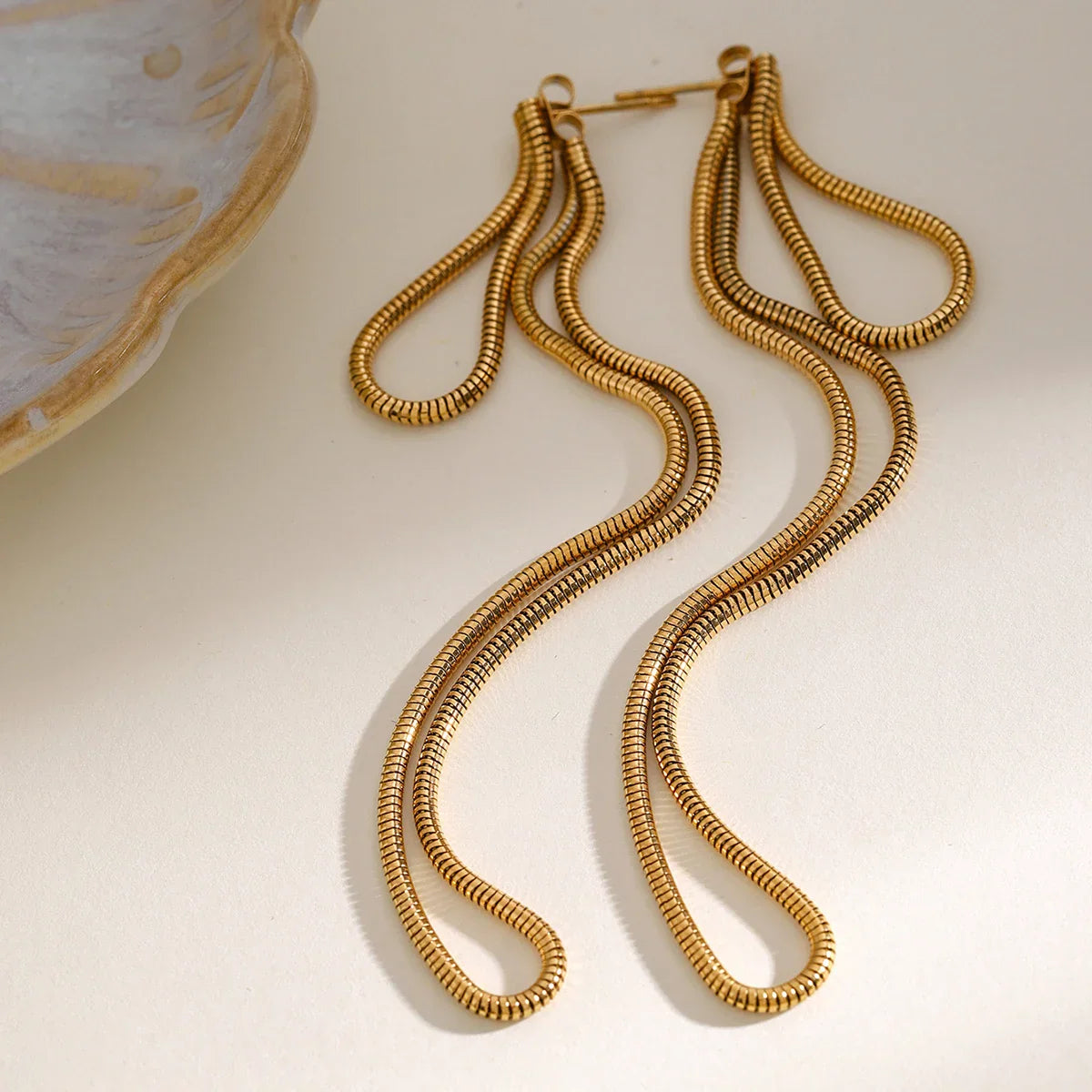 Elegant Drop Tassel Stud Earrings