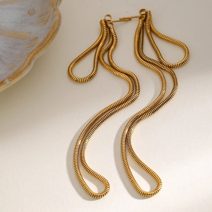 Elegant Drop Tassel Stud Earrings