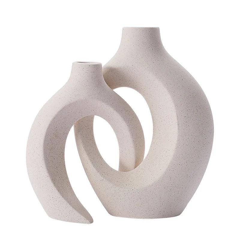 White Ceramic Vase Set