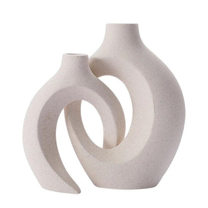 White Ceramic Vase Set