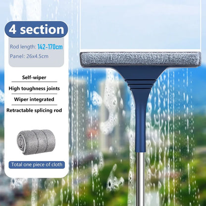 Extendable Window Cleaning Kit with Squeegee & Microfiber