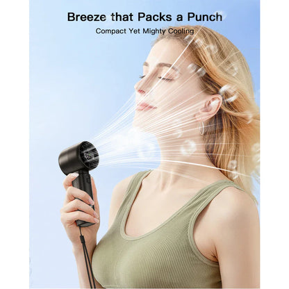 Portable Mini Handheld Fan with LED Screen & 5 Speeds