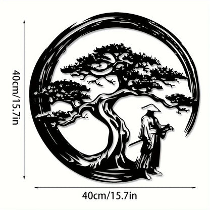 Asian Style Metal Wall Art Bonsai Tree Decor