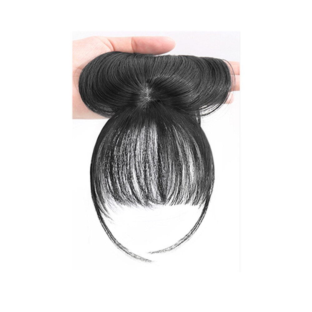 Easy Clip On Realistic Fake Hair Fringe Bangs