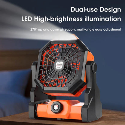 Portable LED Camping Fan Lantern with USB Rechargeable Battery
