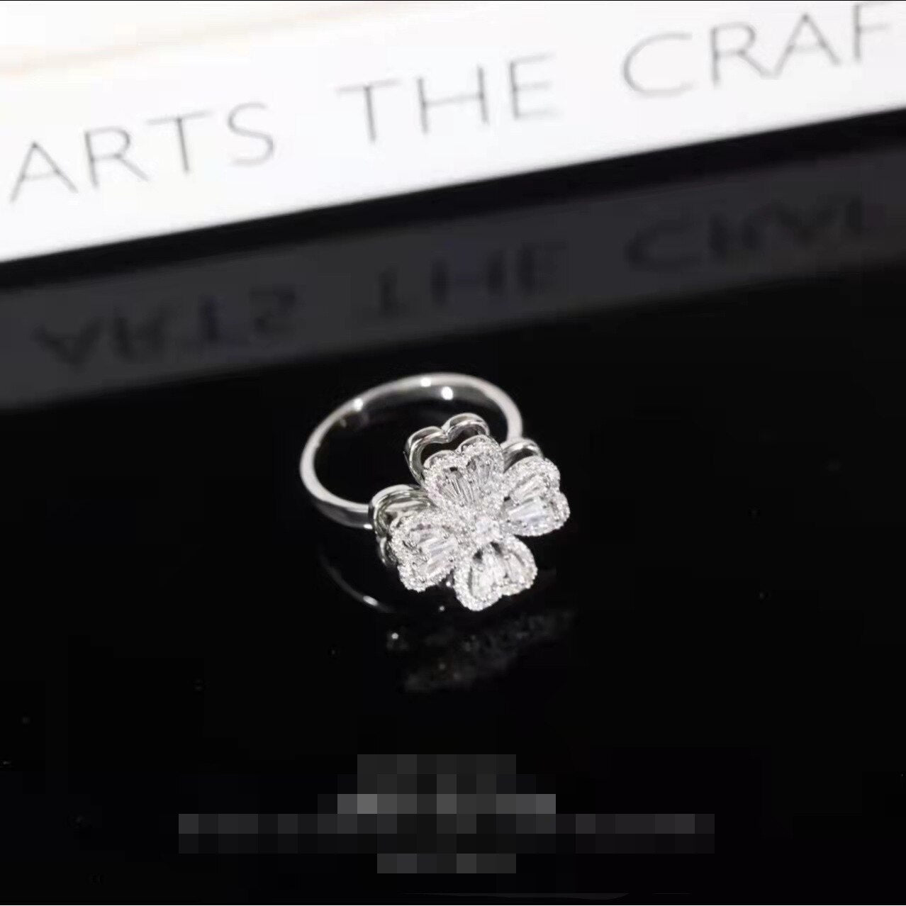 Sparkling Floral Zircon Statement Ring