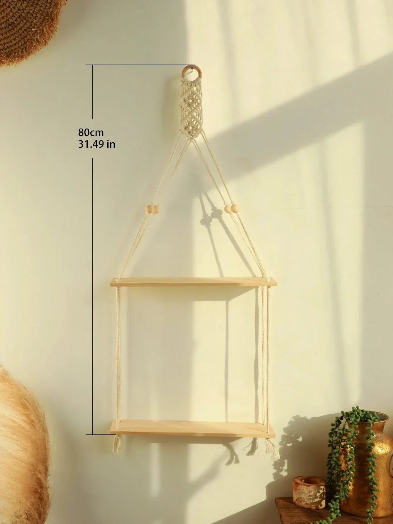 Rustic Macrame Wood Wall Decor