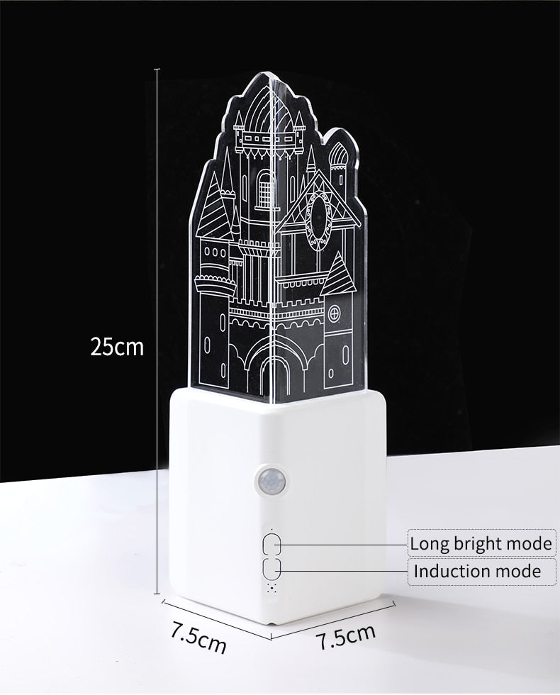 Bright 3D LED Rechargeable Night Light Lamp
