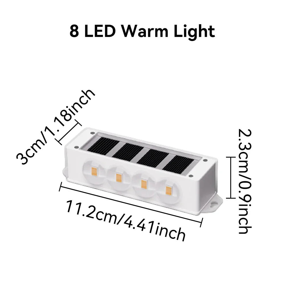 Outdoor Solar Powered Wall Lamp Warm White Waterproof