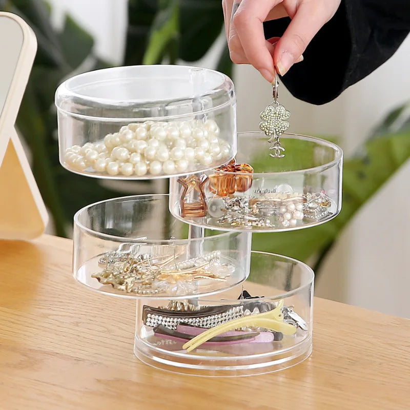 Clear 5 Tier Rotating Jewelry Cosmetic Box