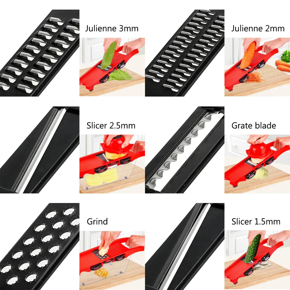 Easy Cut 9-Piece Veggie Chopper Set with Safety Guard