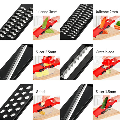 Easy Cut 9-Piece Veggie Chopper Set with Safety Guard