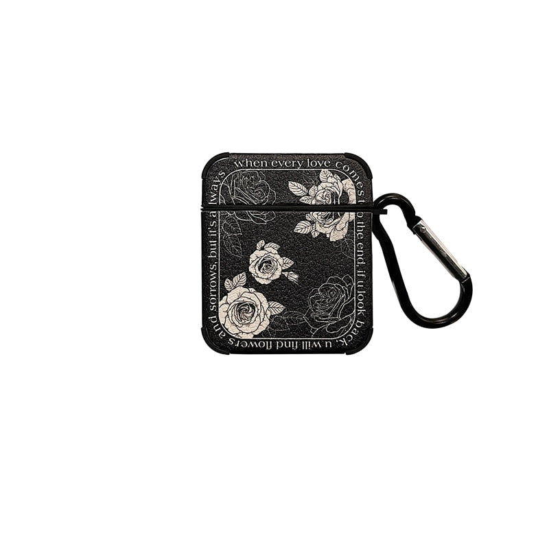 Stylish Floral Leather Airpods Cover