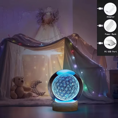 Colorful Crystal Ball with LED Night Light