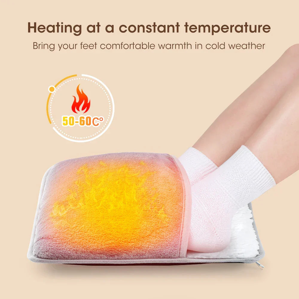 Cozy Electric Heated Foot Mat with Soft Washable Cover
