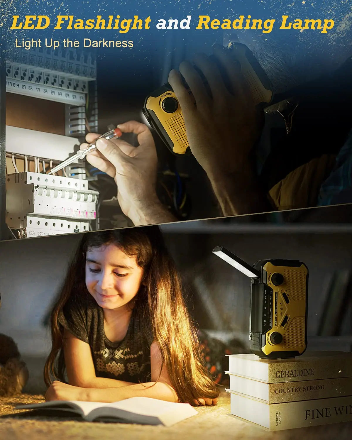 Compact Emergency Radio with Flashlight and Power Bank