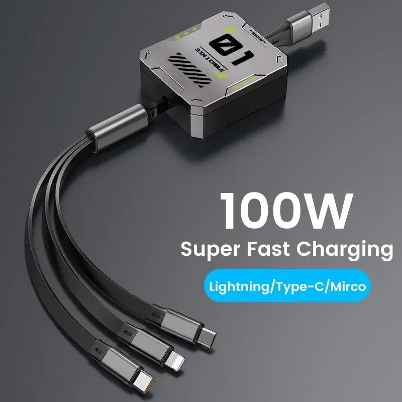 Universal 3-in-1 Fast Charge USB Cable 100W