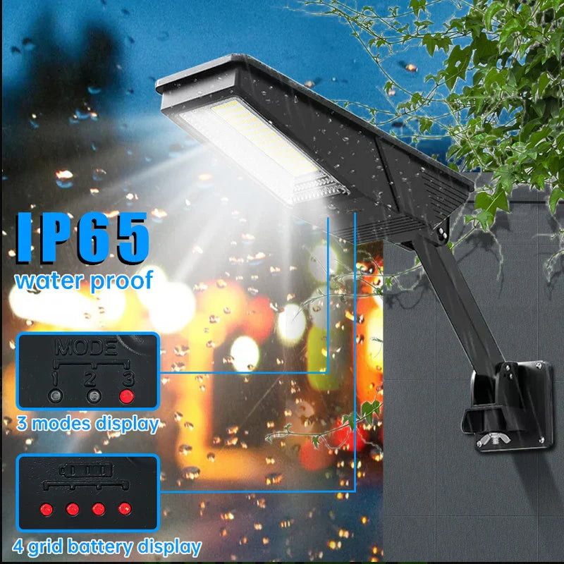 Solar Powered Outdoor Lamp with Remote and 3 Modes