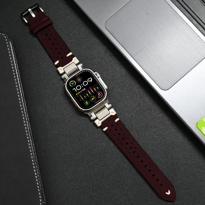 Premium Leather Apple Watch Strap - Classic & Durable Band