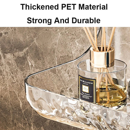 Adhesive Bathroom Shelf, Wall Mounted, Transparent Storage